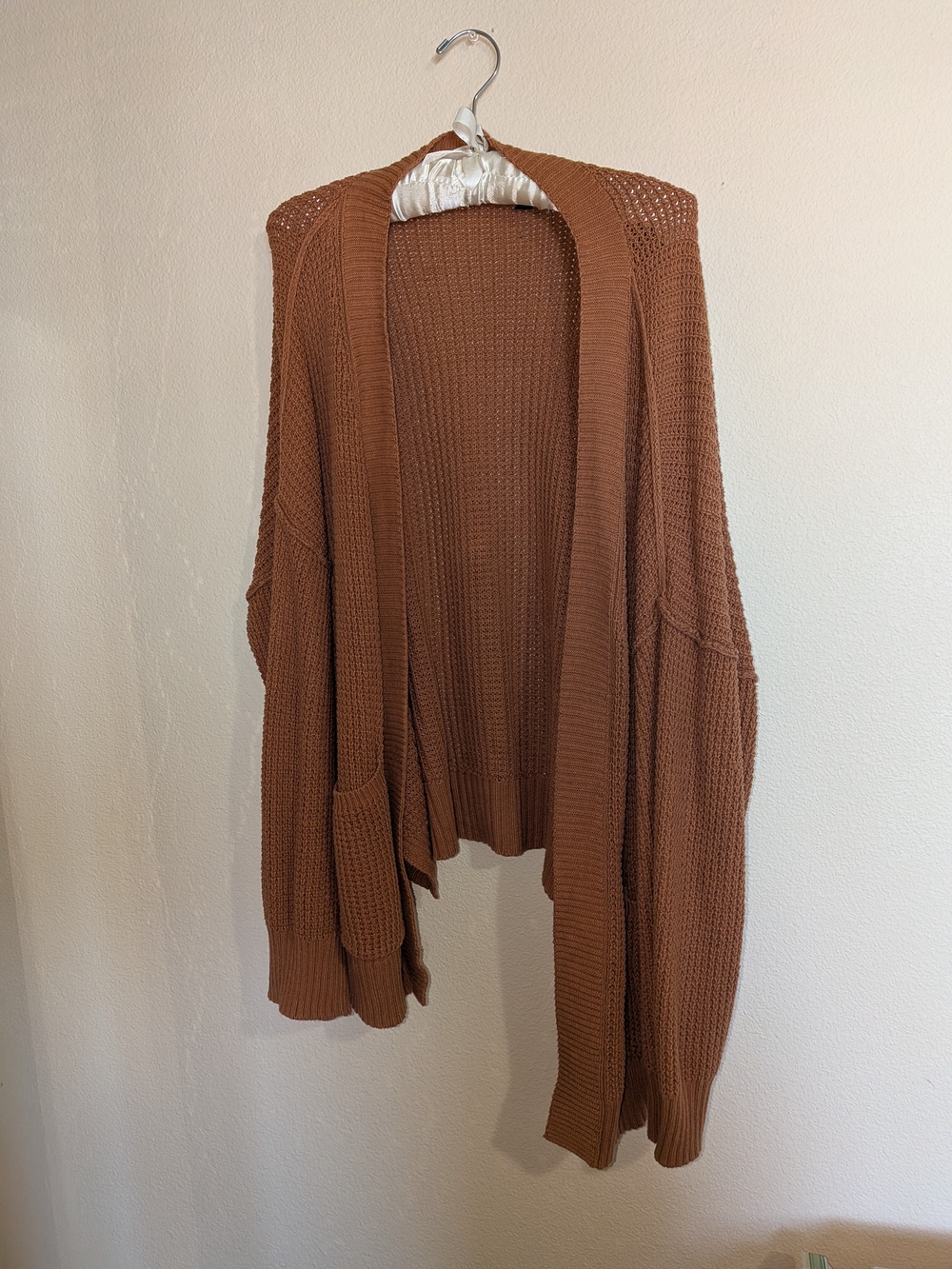 Universal Thread Rust Brown Open-Front Knit Cardigan